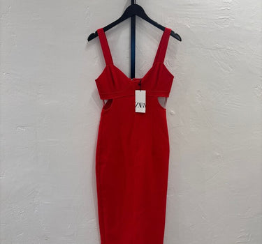 Zara Red Cutout NWT Dress- small