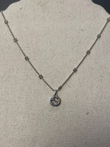 Gucci Silver Logo Necklace