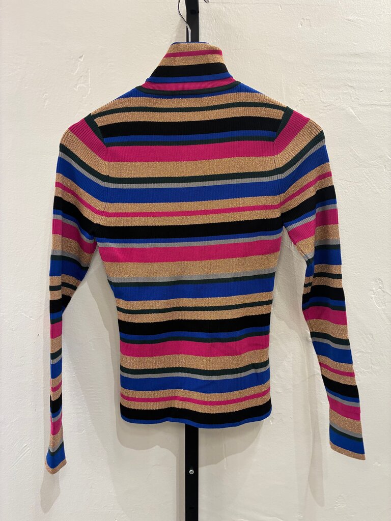 L'AGENCE Multicolor Striped Turtleneck Sweater Size M