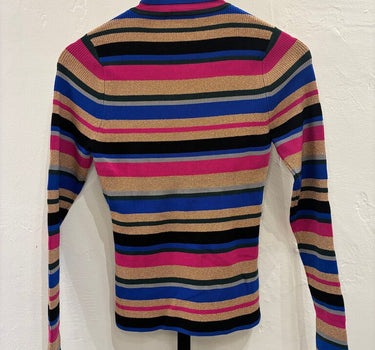 L'AGENCE Multicolor Striped Turtleneck Sweater Size M
