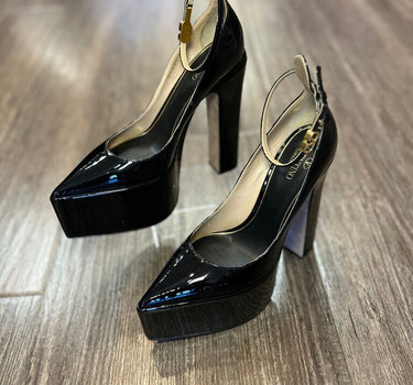 Valentino Tango Black Patent Leather High Heels Size 37.5