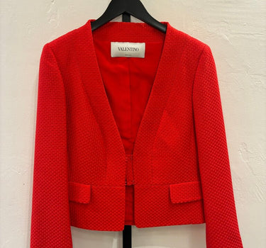 Valentino Red Textured Blazer sz 8