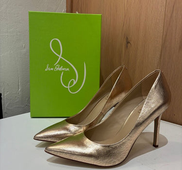 Sam Edelman Gold Metallic Pointed Toe Heels Size 10