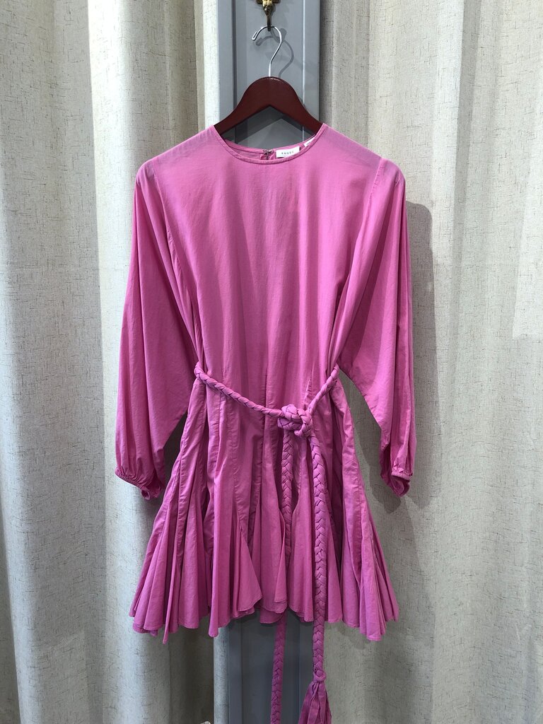 Rhode Pink Flowy Dress with Braided Belt Size Small