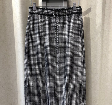 Free People Black and White Gingham Midi Skirt Size XS