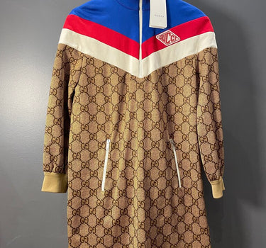 Gucci Monogram Zip-Up Pullover Dress Size S