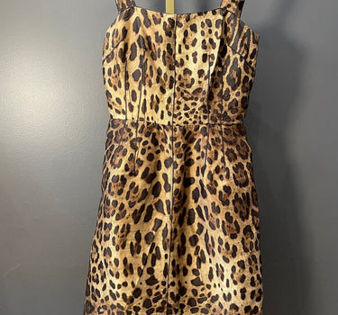 Dolce & Gabbana Leopard Print Silk Dress Size 38