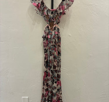 For Love & Lemons Floral Maxi Dress with Ruffles Size XS