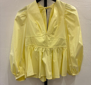 Staud Yellow Peplum Top Size 6