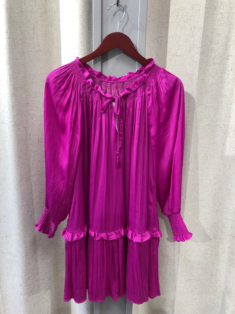 Anthropologie Pink Pleated Dress size XS