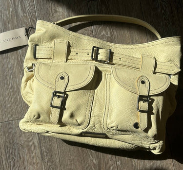 Burberry Camomile Crompton Leather Handbag