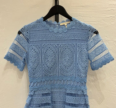 Maje Blue Lace Peplum Top Size 1 (S)