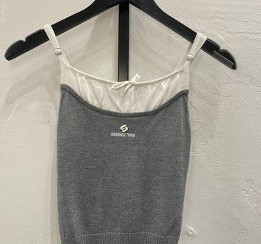 Shushu/Tong Grey Cashmere and Silk Blend Sling Camisole Size UK 6 (XS)