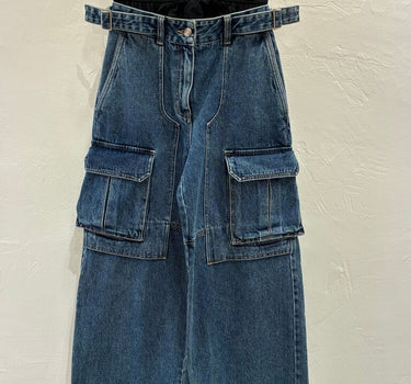 Juun-J Denim Cargo Pant w Nylon Waist sz 0