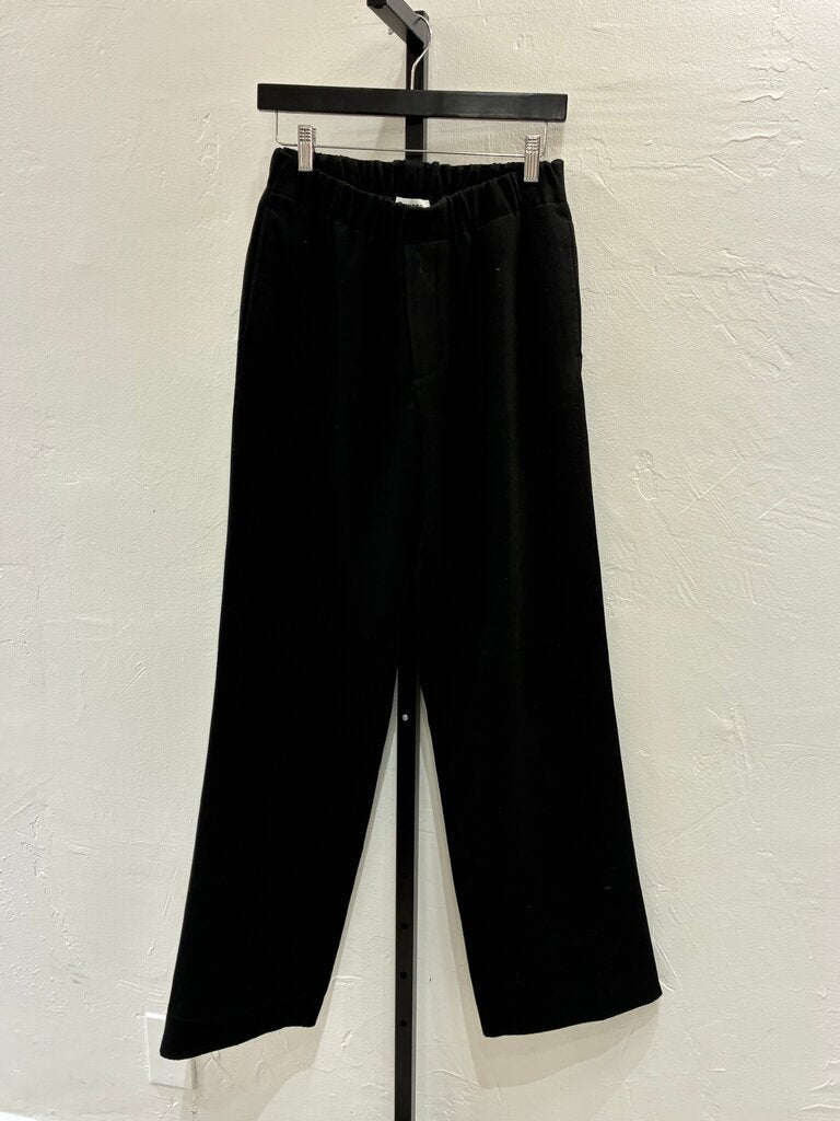 Sandro Black Elastic Band Wide Leg Black Pant sz S?