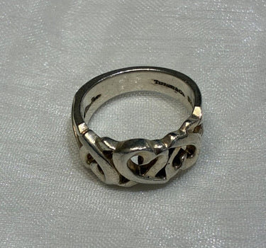 Tiffany & Co. Silver Interlocking Hearts Ring sz 6.5