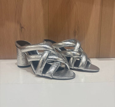 Rebecca Minkoff Metallic Strappy Heeled Sandals- 8.5