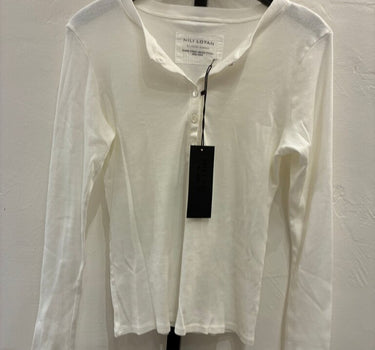 Nili Lotan NWT White Jordan Henley Tee Size M