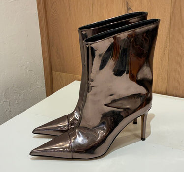 Alexandre Vauthier Metallic Pointed Toe Ankle Boots Size 38