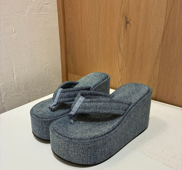 Coperni Denim Platform Flip Flops Size 38
