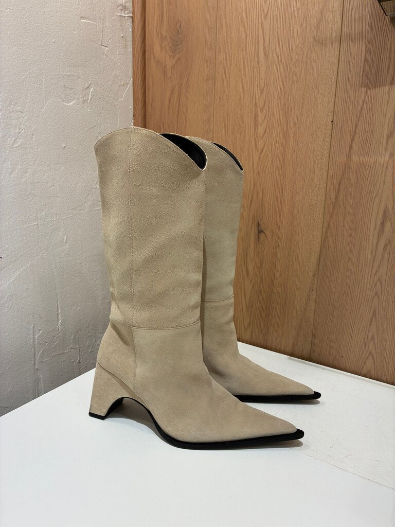Coperni Suede Bridge Heeled Boots Size 38