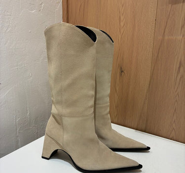 Coperni Suede Bridge Heeled Boots Size 38