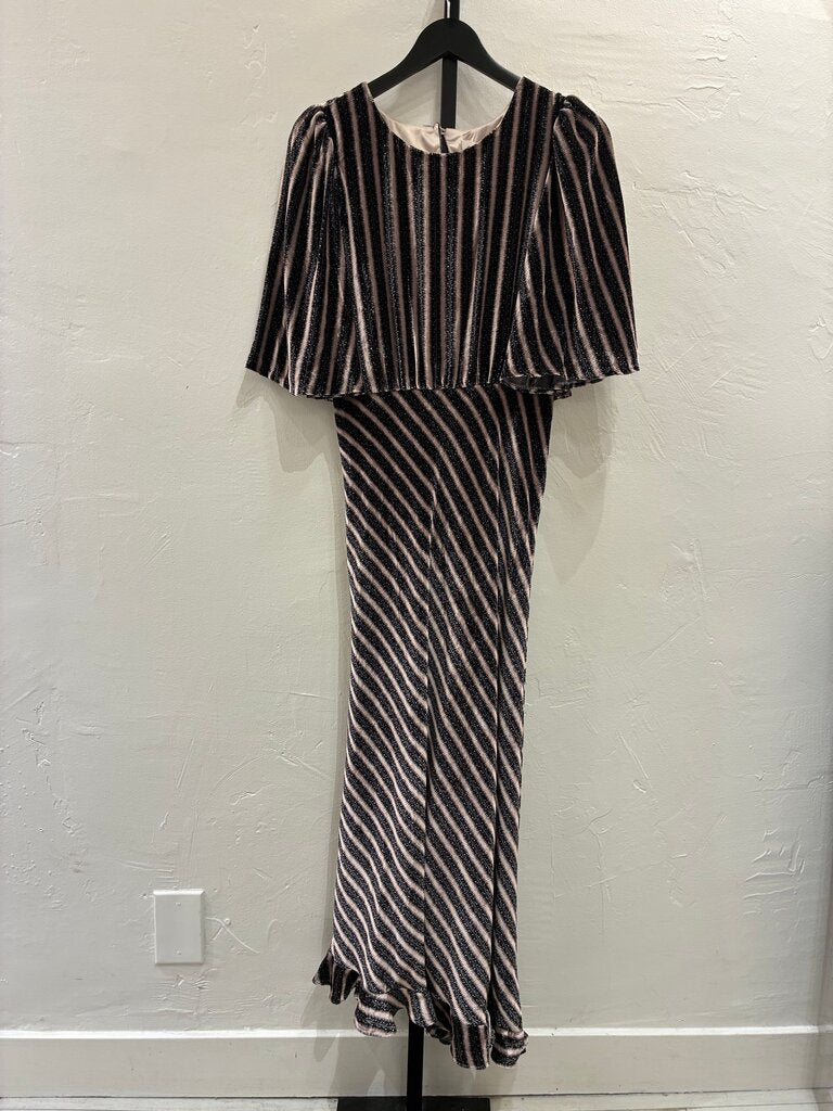 Saloni NWT Vida Velvet Striped Dress Size 6