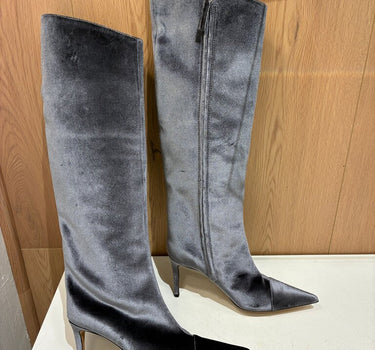 Alexandre Vauthier Velvet Knee High Pointed Toe Boots Size 38