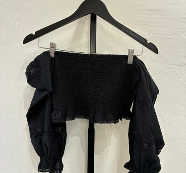 Wilfred Black Cropped Off-Shoulder Top sz S
