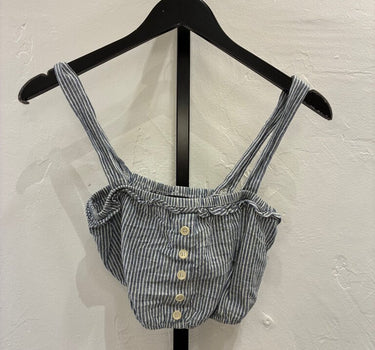 Reformation Striped Cropped Top w/ Buttons sz 6