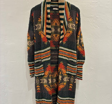 Faherty Eclectic Patterned Long Cardigan sz XS