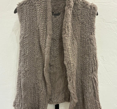 Junie Rabbit Fur Sleeveless Vest sz XS