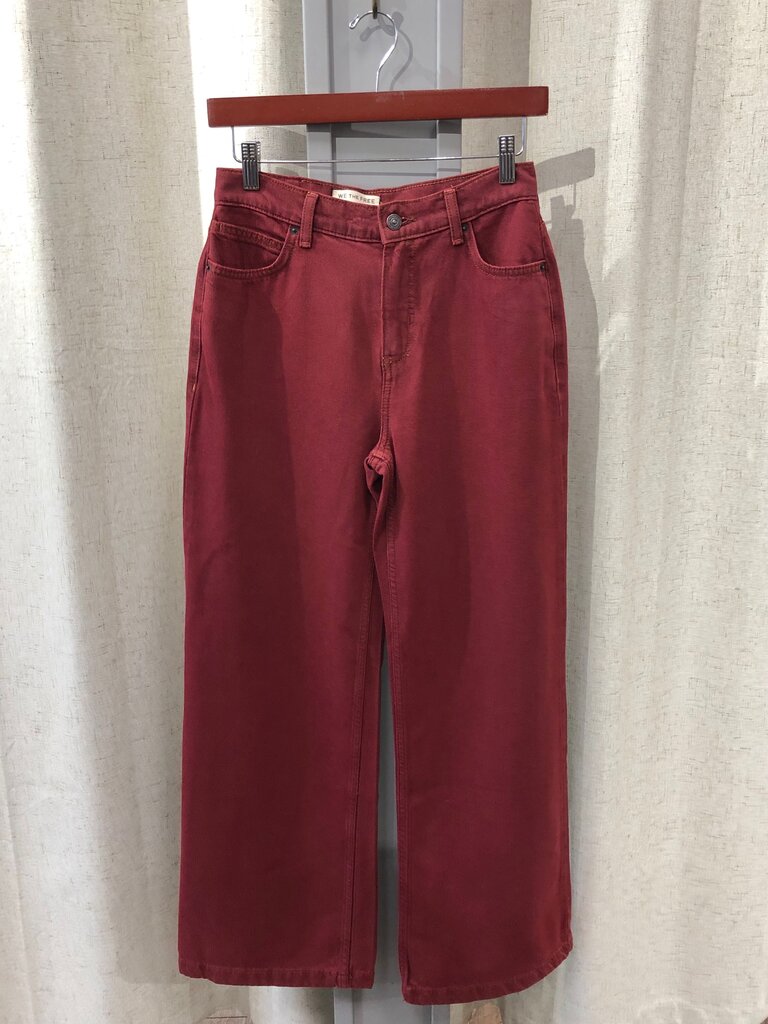 We The Free Wide Leg Red Jeans size 25
