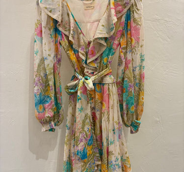 Spell Floral Ruffle Dress Size XS