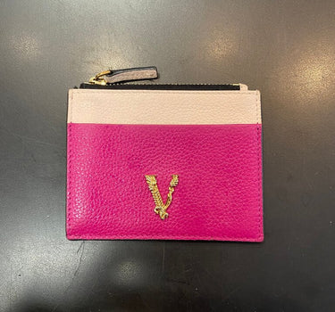 Versace Two-Tone Pink Leather Card Holder