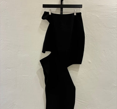 A.W.A.K.E. MODE Black Asymmetrical Skirt- 38