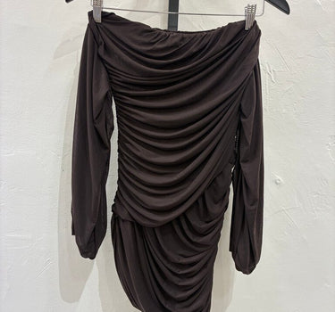 Seroya Off-Shoulder Ruched Dress- M