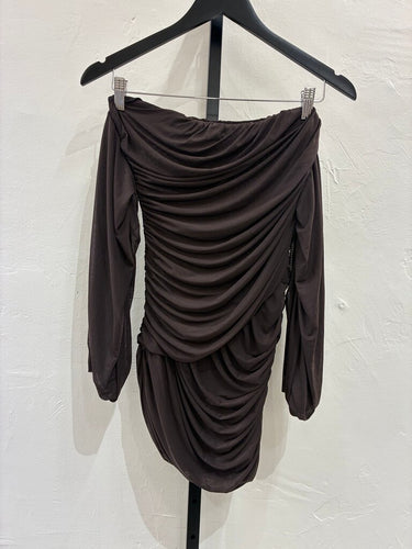 Seroya Off-Shoulder Ruched Dress- M