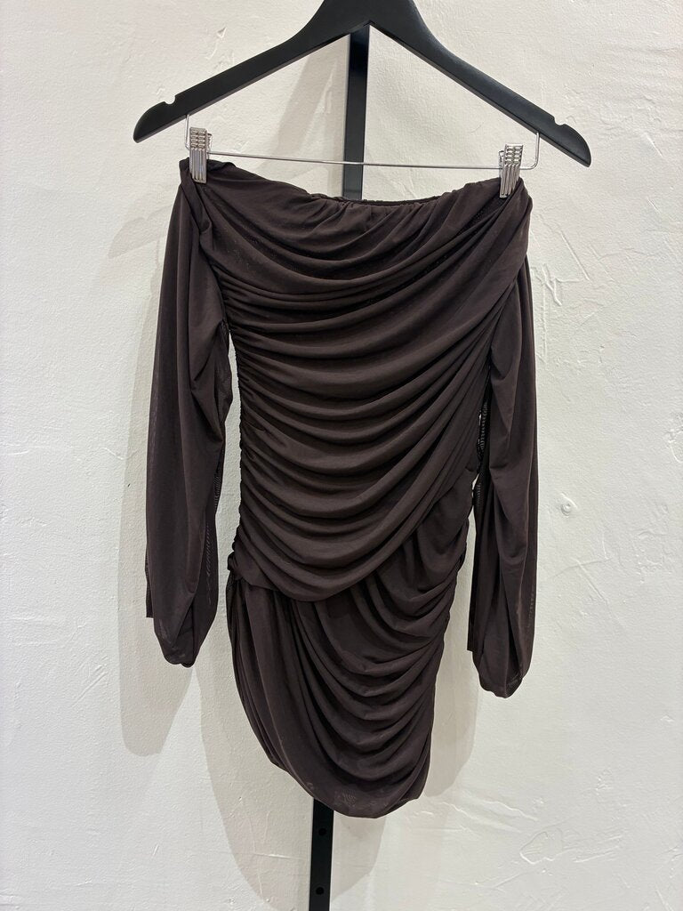 Seroya Off-Shoulder Ruched Dress- M