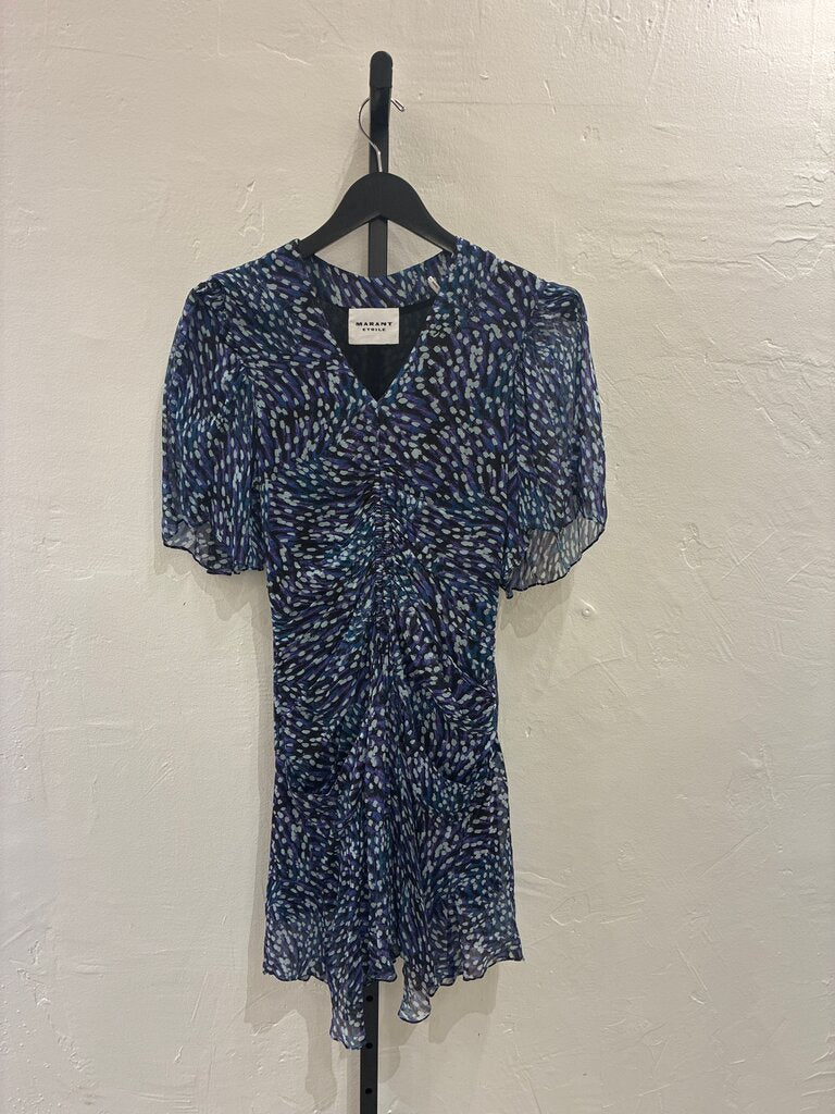 Isabel Marant Blue Print Mini Dress- 34