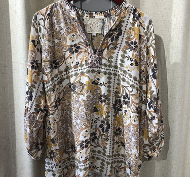 Johnny Was Floral Print Top Size Large