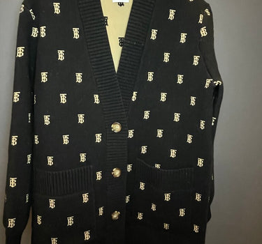 Burberry Palena Cardigan with Monogram Jacquard Knit