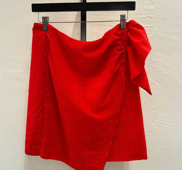 C/meo Collective Red Wrap Skirt sz L