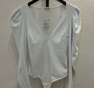 FP Intimately Long Sleeve Bodysuit w low V Neck sz S