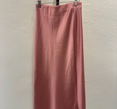 Zara Pink Satin Midi Skirt sz S
