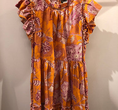 House of Harlow Floral Print Ruffle Sleeve Dress Size XL
