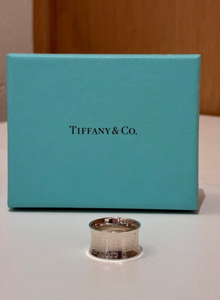 Tiffany & Co. 1837 Wide Smooth Sterling Silver Ring Size 7.5
