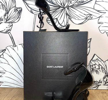 Saint Laurent Black Opyum 110 YSL Heel S Shoes Sz 36