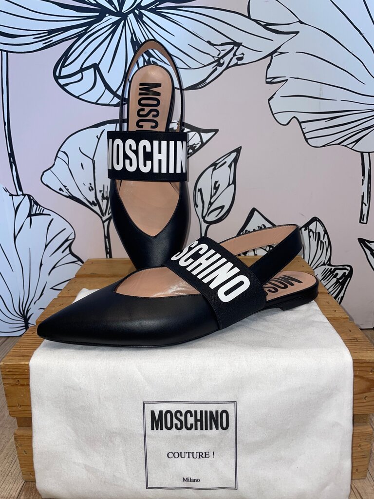 Moschino Women's Black Slingback Flats Sz 39