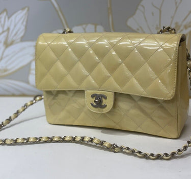 Chanel Patent Leather Quilted Classic Flap Bag